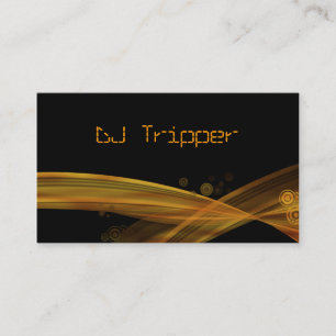 Retro Wave Business Card Black DJ Bronze Gold