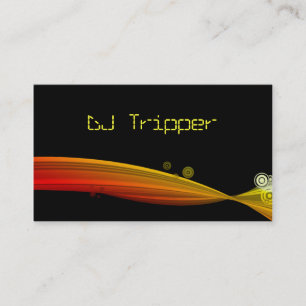 Retro Wave Business Card Black DJ Red Yellow