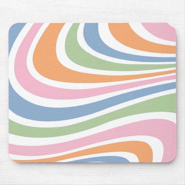 Retro Wave Design Mouse Mat (Front)
