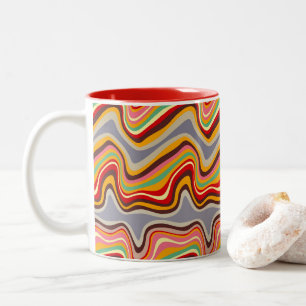 retro wave disco Two-Tone coffee mug