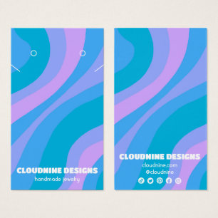 Retro Wave Earring Necklace Jewellery Display Card