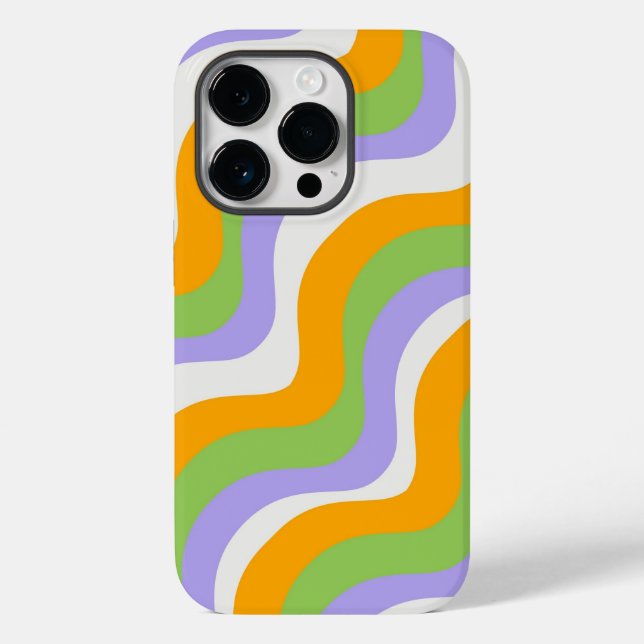 Retro Wave Groovy Curl Layer Abstract Y2k Pattern Case-Mate iPhone Case (Back)