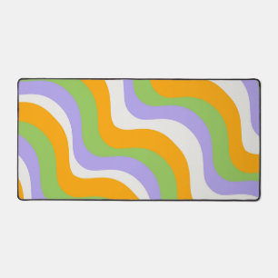 Retro Wave Groovy Curl Layer Abstract Y2k Pattern Desk Mat