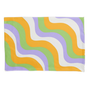 Retro Wave Groovy Curl Layer Abstract Y2k Pattern Pillowcase