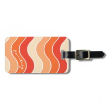 Retro Wave Groovy Rust Orange Cream Personalised