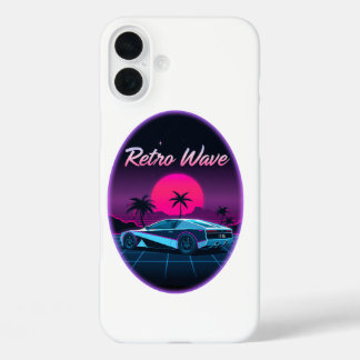 “Retro Wave” Neon Sunset iPhone 16 Plus Case