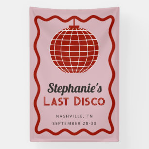 Retro Wave Pink and Red Last Disco Bachelorette  Banner