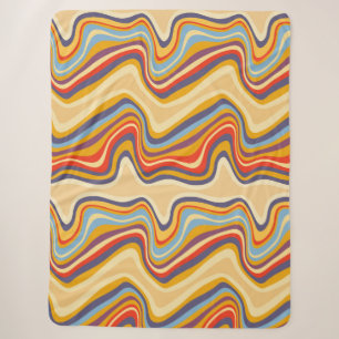 retro wave seaside sherpa blanket