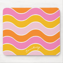 Retro Wave Stripe Pink Orange Yellow Personalised