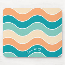 Retro Wave Stripe Teal Orange Cream Personalised