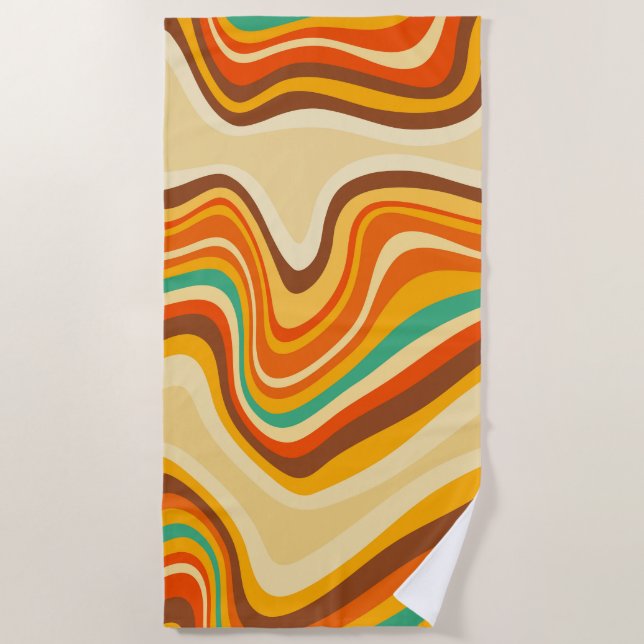 retro wave warm beach towel (Front)