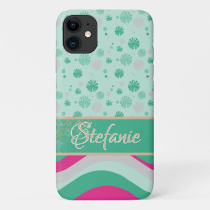 Retro Waves and Flowers iPhone 11 Case