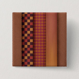Retro Waves and Geometric Midcentury Pattern 15 Cm Square Badge
