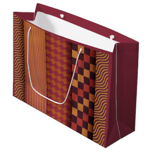 Retro Waves and Geometric Midcentury Pattern Large Gift Bag