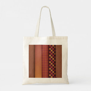 Retro Waves and Geometric Midcentury Pattern Tote Bag