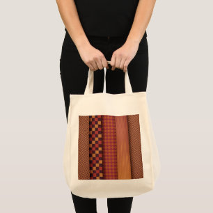Retro Waves and Geometric Midcentury Pattern Tote Bag