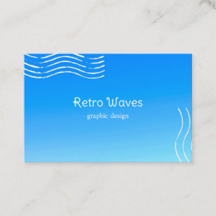 Retro Waves -blue gradient Business Card