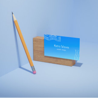 Retro Waves -blue gradient Business Card