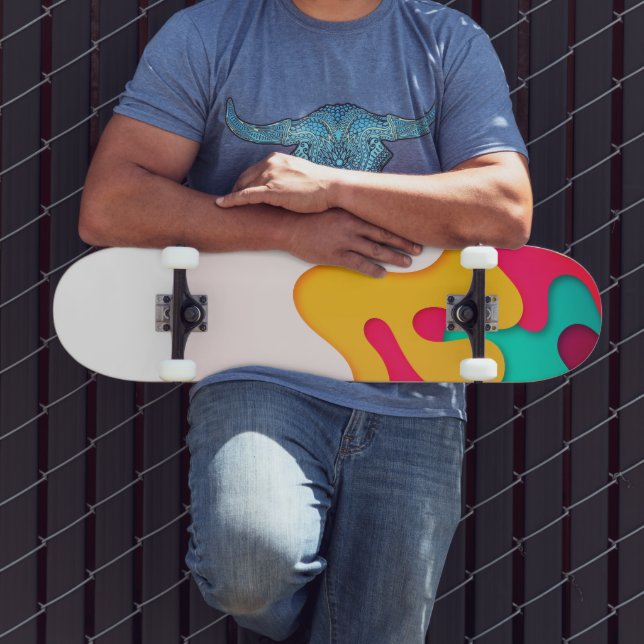 Retro Waves Coloured Layers Skateboard (Outdoor 3)