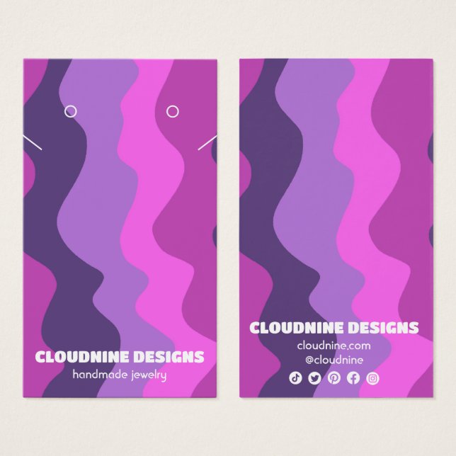 Retro Waves Earring Necklace Jewellery Display Car (Front & Back)