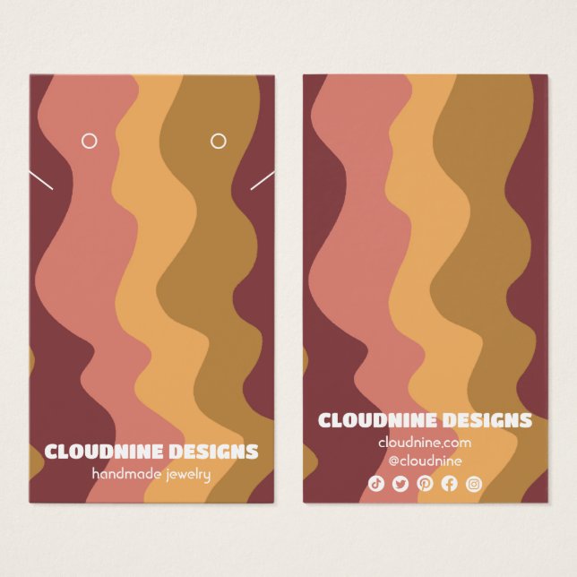 Retro Waves Earring Necklace Jewellery Display Car (Front & Back)