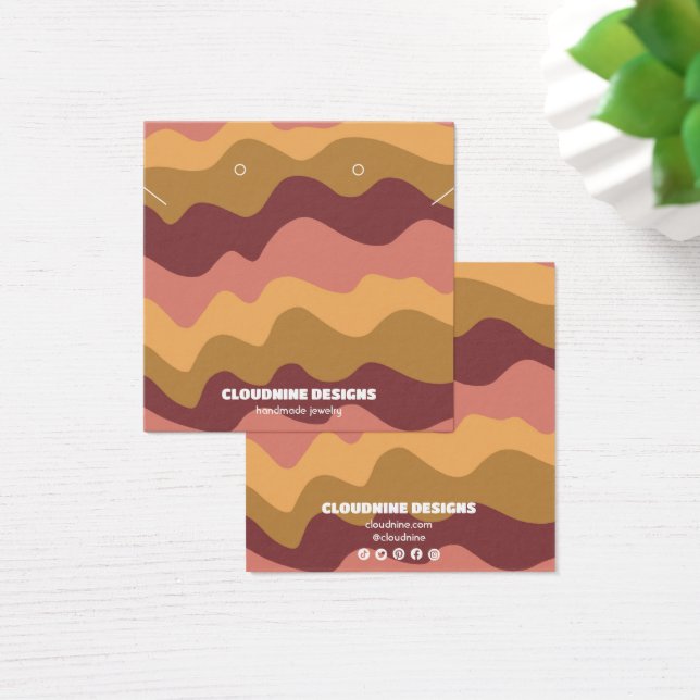 Retro Waves Earring Necklace Jewellery Display Car (Desk)