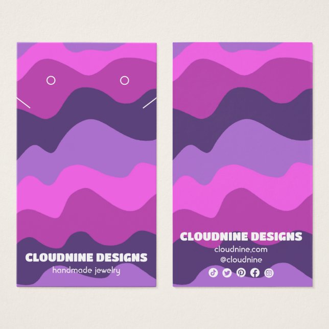 Retro Waves Earring Necklace Jewellery Display Car (Front & Back)