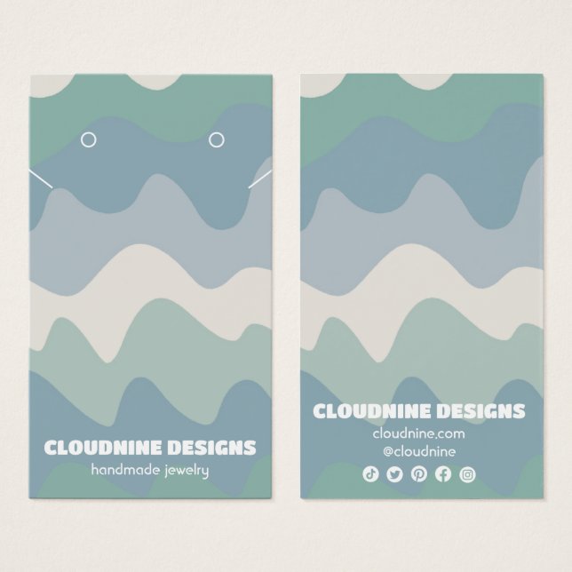 Retro Waves Earring Necklace Jewelry Display Card (Front & Back)