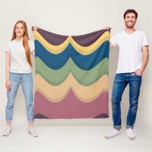 Retro Waves Pastel Fleece Blanket