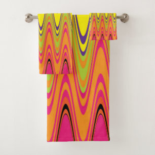 Retro Waves Three-Piece Towel Set