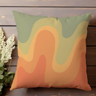 Retro Wavy Abstract Cushion