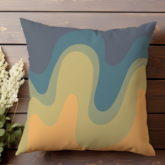 Retro Wavy Abstract III Cushion