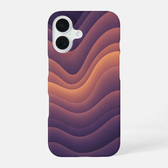Retro Wavy Abstract Nebula iPhone 16 Case (Back)