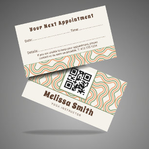 Retro Wavy Abstract Pattern Appointment Reminder Card