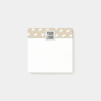 Retro Wavy Abstract Pattern Business Post-it Notes