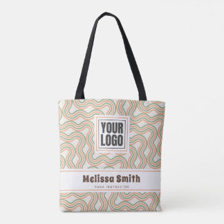 Retro Wavy Abstract Pattern Business  Tote Bag