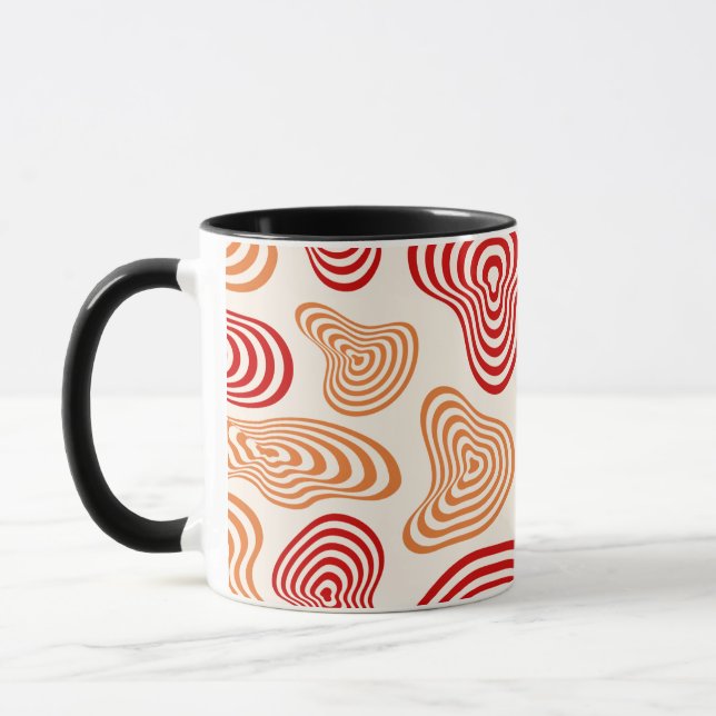 Retro Wavy Abstract Pattern Mug (Left)