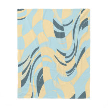 Retro Wavy Baby Blue and Butter Yellow Danish Past