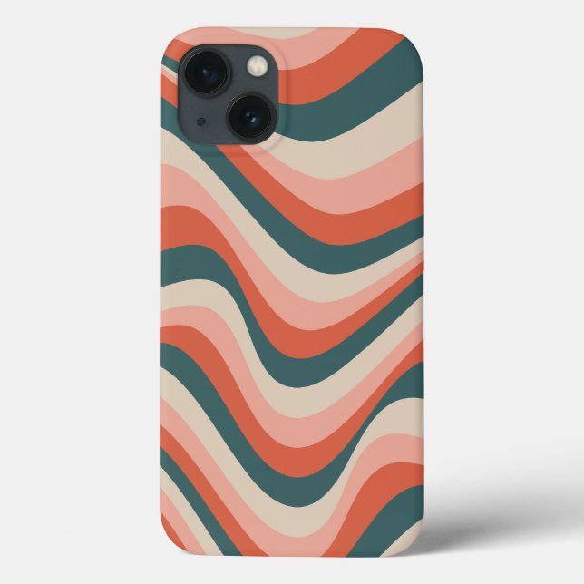 Retro Wavy Colourful Stripe Groovy Pattern Case-Mate iPhone Case (Back)
