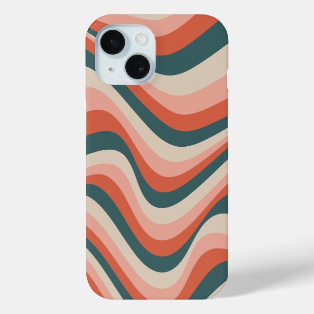 Retro Wavy Colourful Stripe Groovy Pattern Case-Mate iPhone Case (Back)