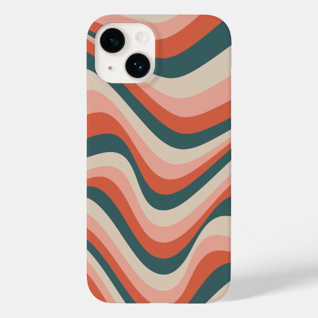 Retro Wavy Colourful Stripe Groovy Pattern Case-Mate iPhone Case (Back)
