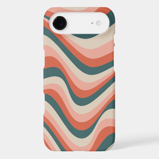 Retro Wavy Colourful Stripe Pattern Case-Mate iPhone Case (Back)