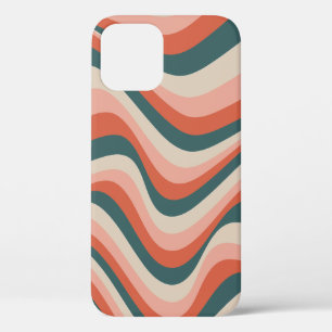 Retro Wavy Colourful Stripe Pattern iPhone 12 Case