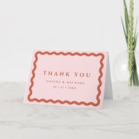 Retro Wavy Frame Blush & Terracotta Wedding