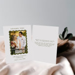 Retro Wavy Frame Photo Green & White Wedding Thank You Card<br><div class="desc">Retro Wavy Frame Photo Green & White Wedding Thank You Card</div>