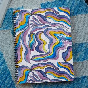 Retro Wavy Green Blue Purple Groovy Positive Planner