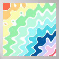 Retro Wavy Lines Pastel Rainbow Colours Pattern