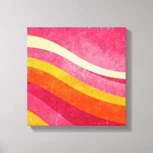 Retro Wavy Lines – Vintage Colour Background Canvas Print