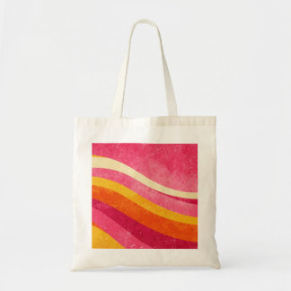 Retro Wavy Lines – Vintage Colour Background Tote Bag