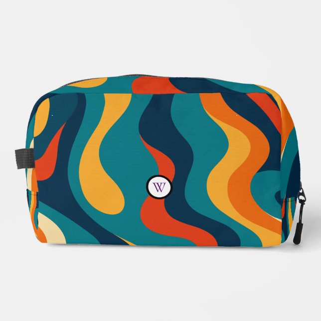 Retro Wavy Pattern Modern Abstract Make Up Bag (Front)